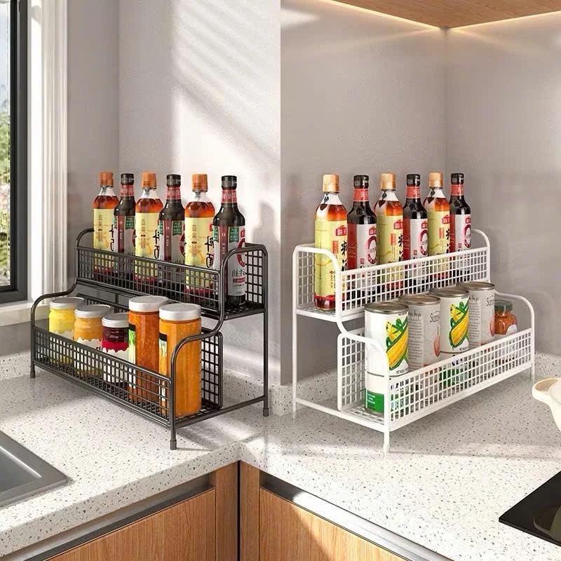 Kệ đựng gia vị nhà bếp 2 tầng LƯỚI TB56 , kệ để bàn mẫu mới sơn tĩnh điện cao cấp