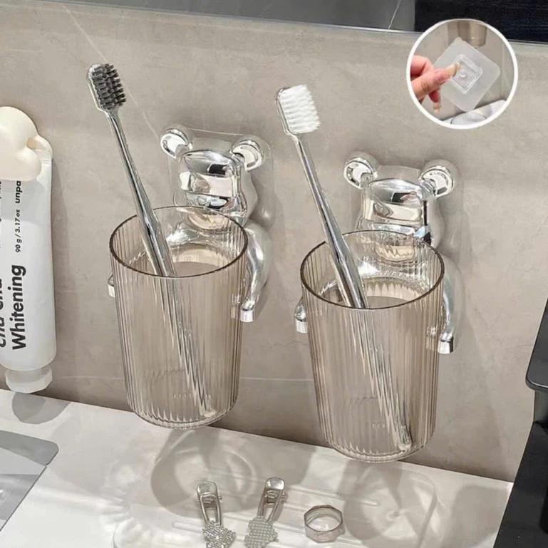 Kệ Treo Cốc, Bàn Chải Đánh Răng Gấu Bear 0703 Decor Nhà Tắm