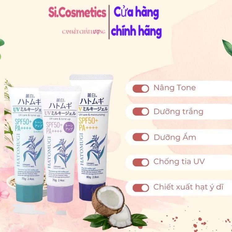 Kem Chống Nắng Hatomugi The Tone Up UV Milky Gel SPF50+ PA++++ 70g