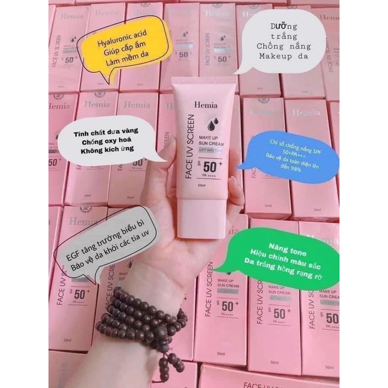 Kem Chống Nắng Hemia [Hàn Quốc] Dưỡng Trắng Nâng Tone Nhẹ, Bảo Vệ Da, Chống Nắng SPF 50+