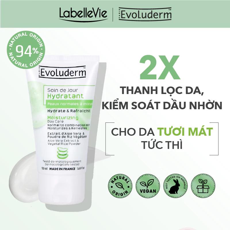 Kem dưỡng ẩm phục hồi Evoluderm Moisturizing chăm sóc da thường, da dầu hỗn hợp cho làn da mịn màng tươi sáng 50ml