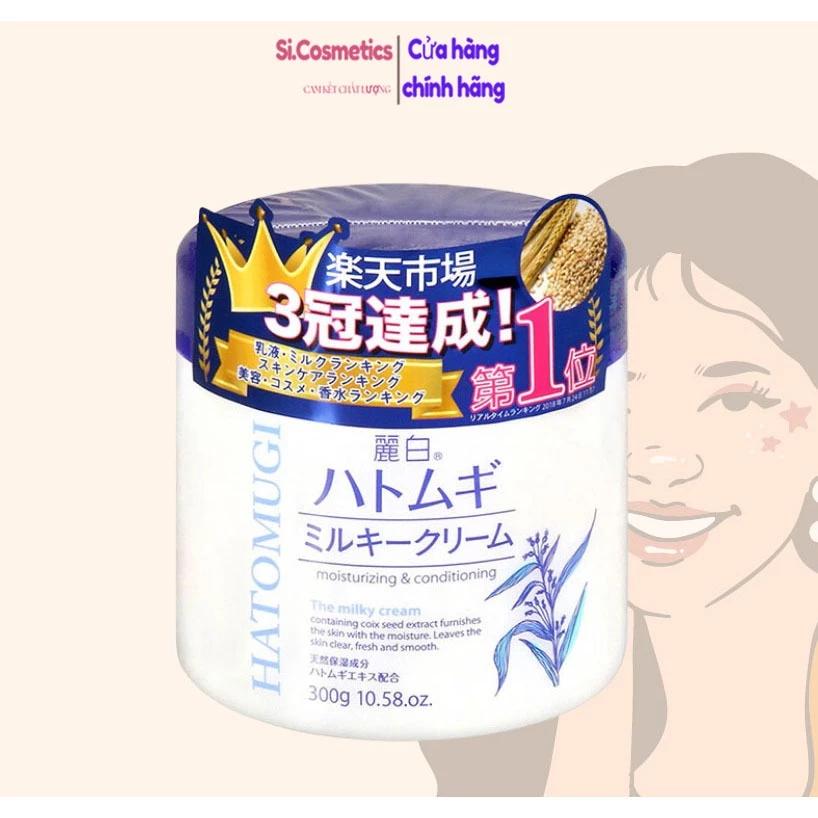 Kem Dưỡng Ẩm Trắng Da Hatomugi ý Dĩ Moisturizing & Conditioning The Milky Cream 300g