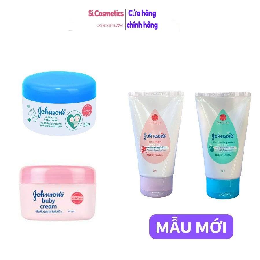 Kem Dưỡng Da Chiết Xuất Sữa Và Gạo Johnson's Milk And Rice Baby Cream 50g (Xanh/Hồng)