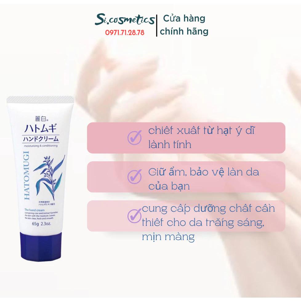 Kem Dưỡng Da Tay Hạt Ý Dĩ Reihaku Hatomugi Hand Cream 65g