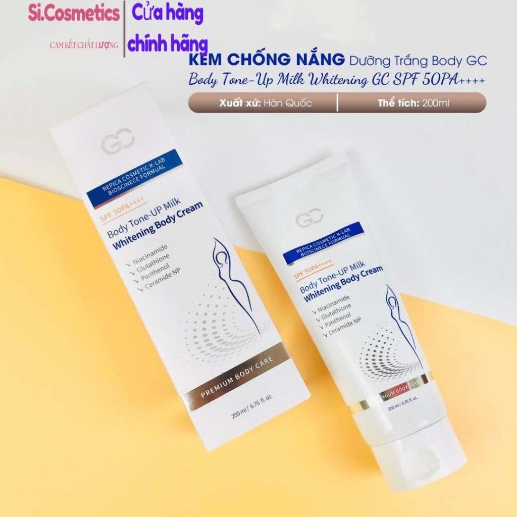 Kem Dưỡng Trắng Body GC Narure SPF 50PA++++ Body Tone-Up Milk Whitening Body Cream Hàn Quốc 200ml Hàn Quốc