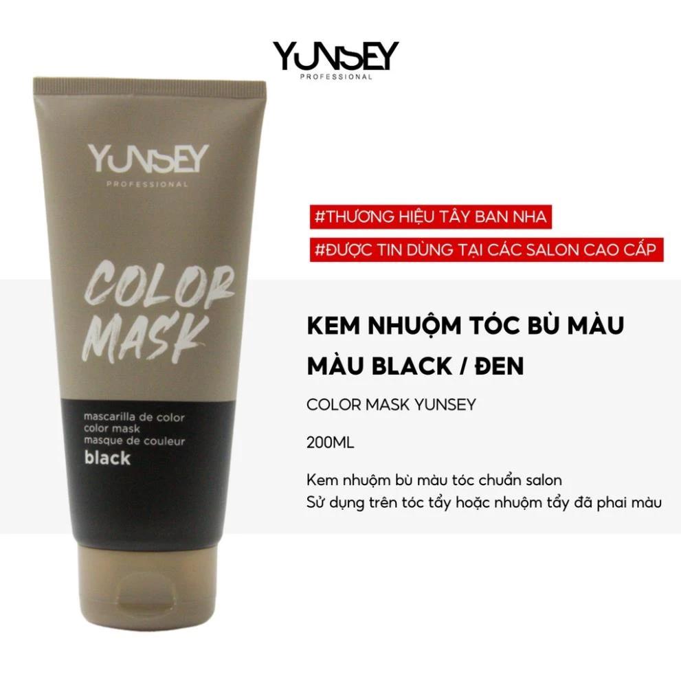 Kem nhuộm dưỡng tóc màu Đen Black Color Mask Yunsey 200ml