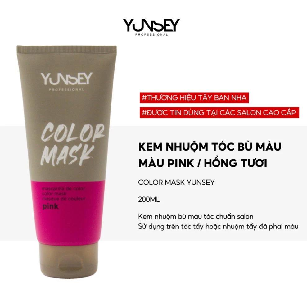 Kem nhuộm dưỡng tóc màu Hồng Pink Color Mask Yunsey 200ml