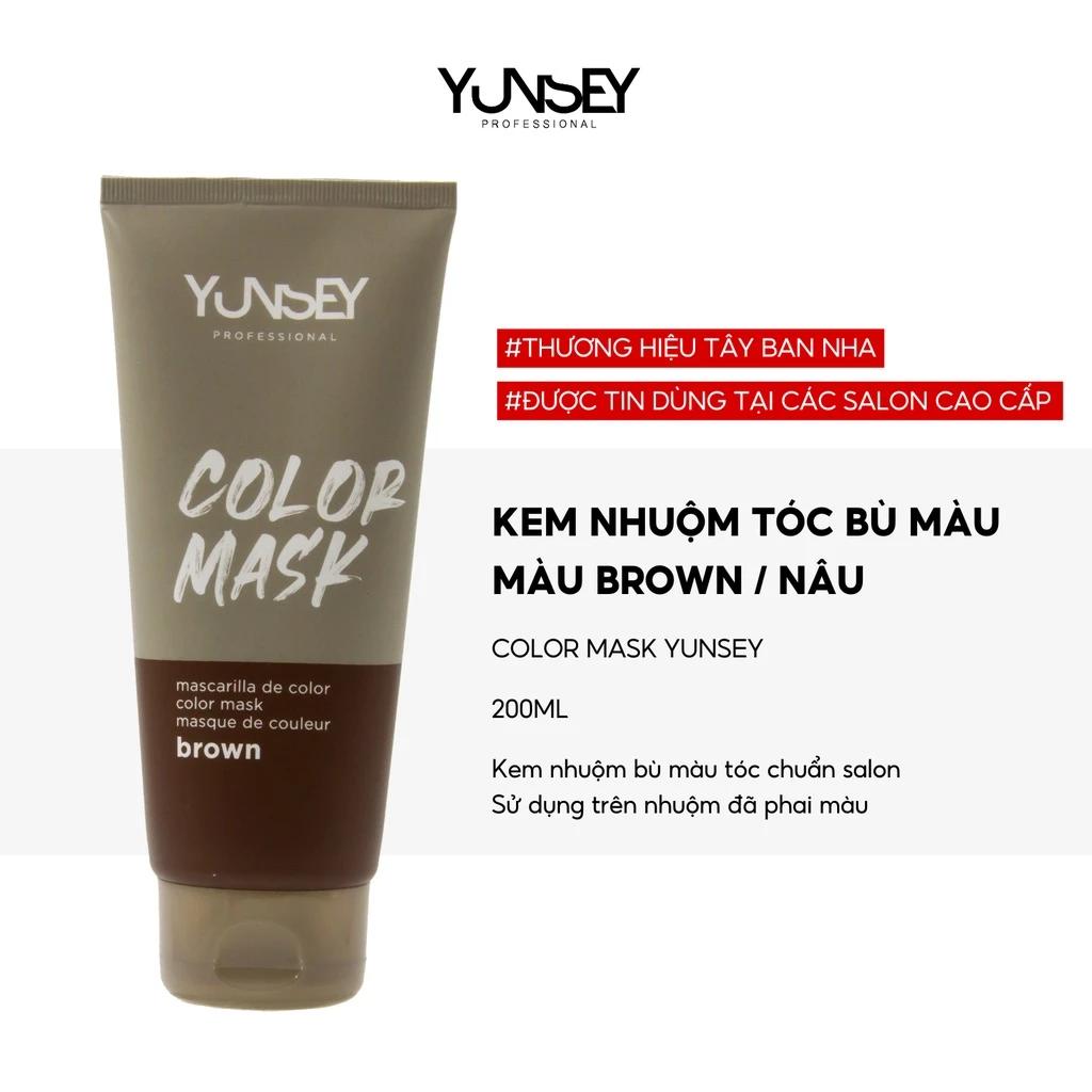 Kem nhuộm dưỡng tóc màu Nâu Brown Color Mask Yunsey 200ml