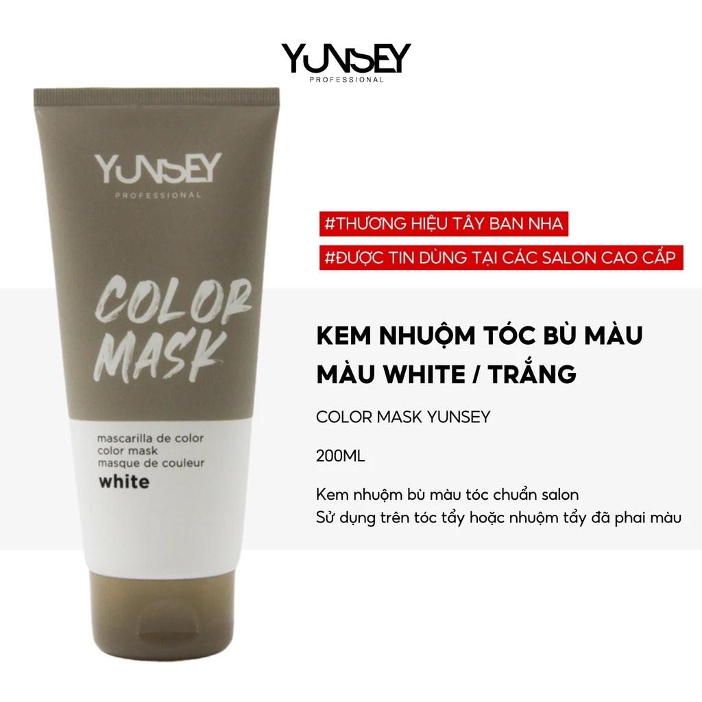 Kem nhuộm dưỡng tóc màu Trắng White Color Mask Yunsey 200ml