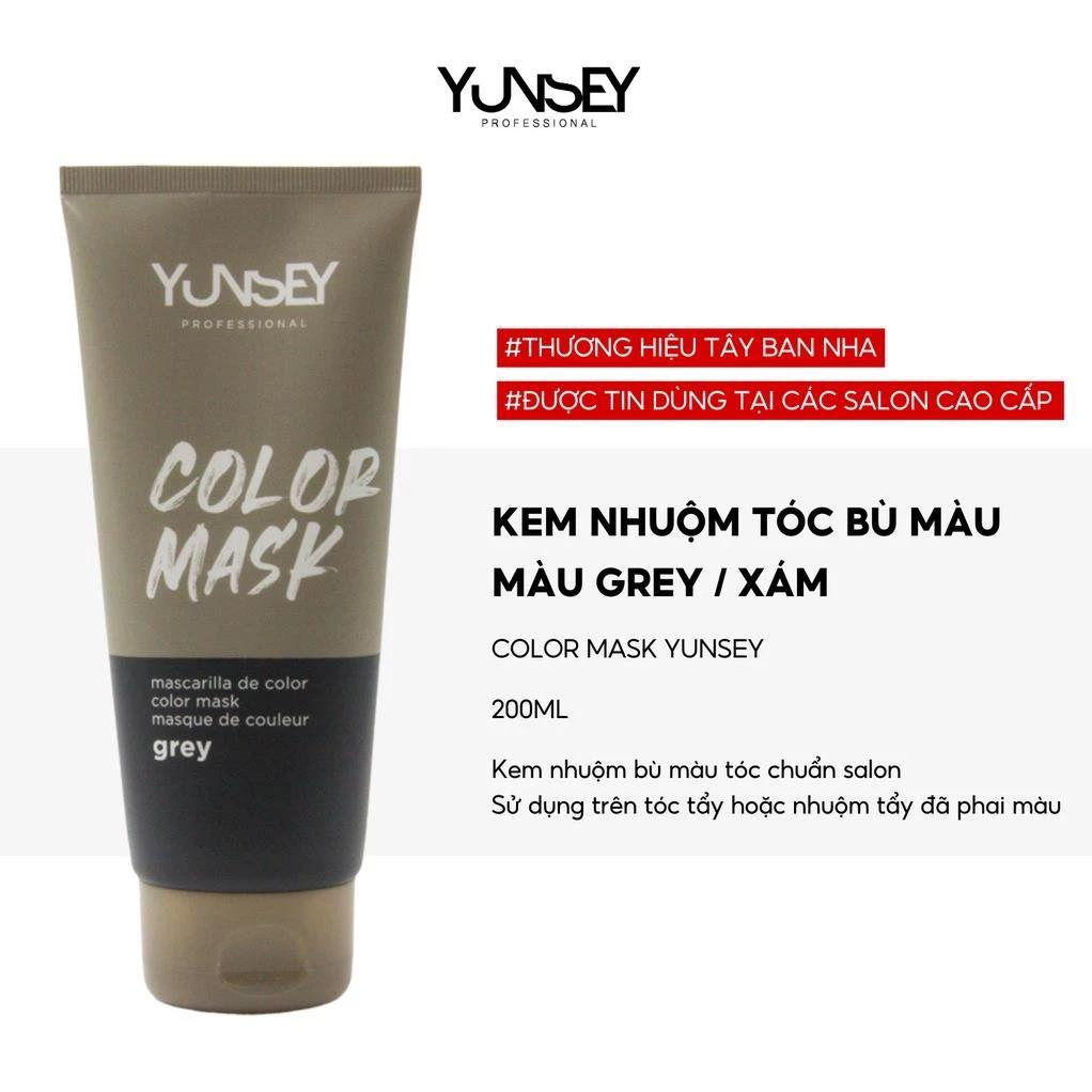 Kem nhuộm dưỡng tóc màu Xám Grey Color Mask Yunsey 200ml