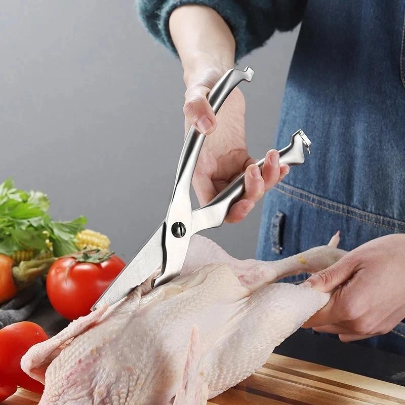 Kéo Cắt Gà Bằng Thép Không Gỉ, Kéo Cắt Thực Phẩm Đa Năng Chuyên Dụng - Đồ Dùng Nhà Bếp
