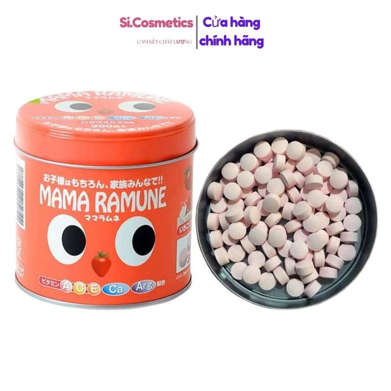 Kẹo cho trẻ biếng ăn Mama Ramune Nhật Bản hương dâu 200 viên