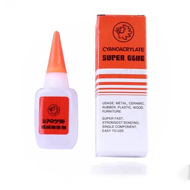 Keo sư tử cam dán giày, mica super glue [20 g] siêu dính, cyanoacrylate không tạo khói, không bị đông ( Nhật Bản)
