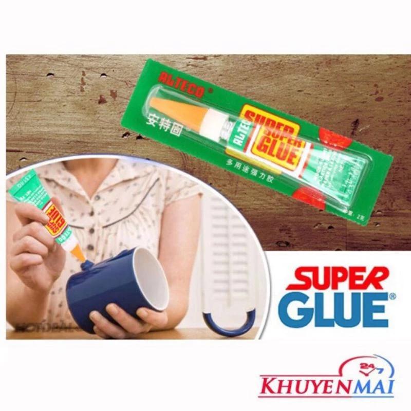 Keo super glue (1 tuyp) dán giày dép đa năng siêu chắc, dán gỗ, nhựa, kim loại, cao su, gốm, sứ, da