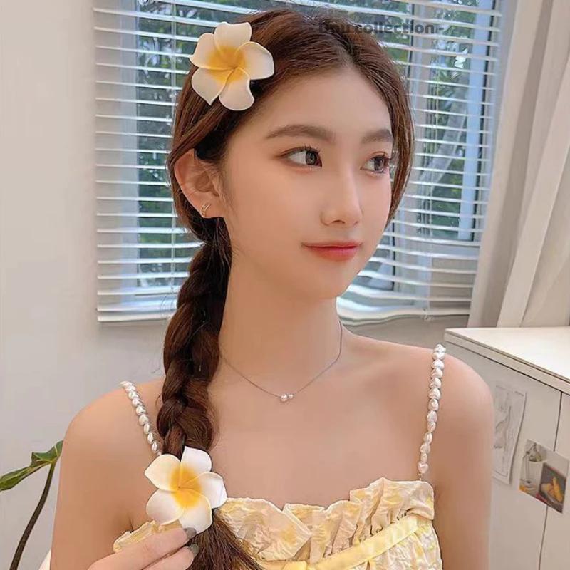 Kẹp Cài Tóc Hoa Sứ Xốp Nhiều Màu Sắc Tiện Lợi Mang Đi Du Lịch