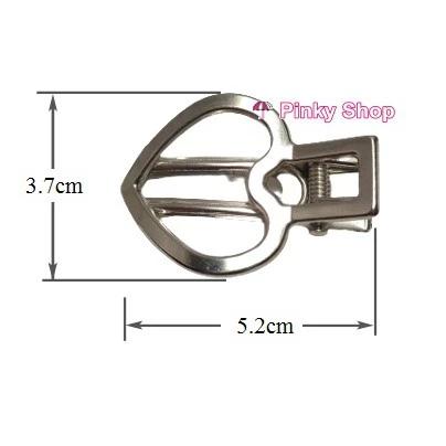 Kẹp tóc mái hình trái tim hình lá bằng kim loại màu trắng bạc Pinky Shop mã KTL01