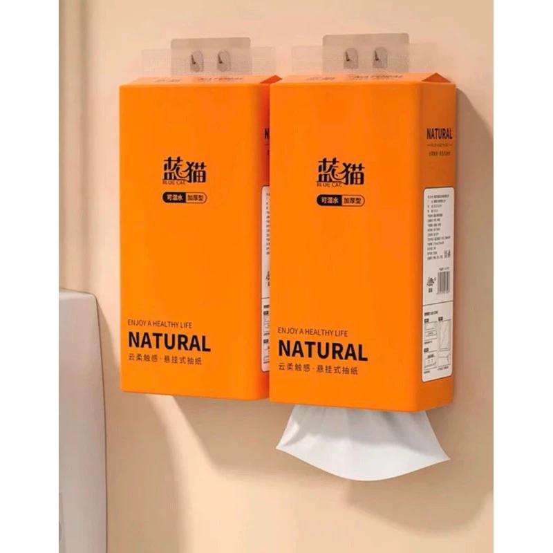 Khăn Giấy - Giấy vệ sinh Rút Treo Tường Vệ Sinh 4 lớp Natural (1360 tờ/gói) Nội Địa Trung Làm Từ Bột Gỗ