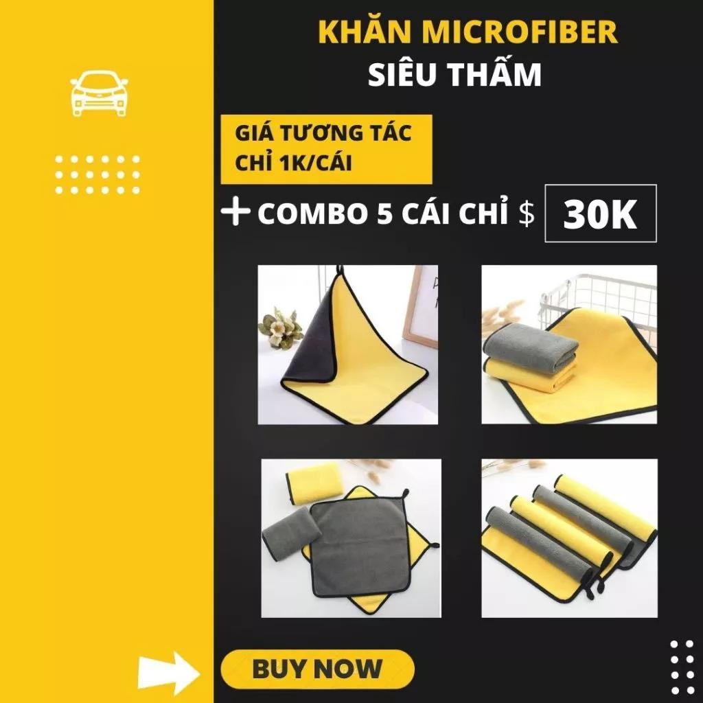 Khăn lau Micro fiber 2 mặt - Siêu xịn mịn