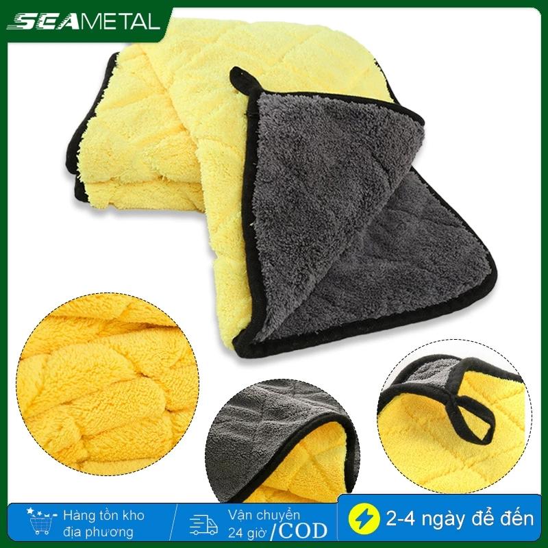 Khăn ô tô SEAMETAL Lông cừu san hô Vải làm sạch ô tô dày hai mặt siêu thấm 800GSM