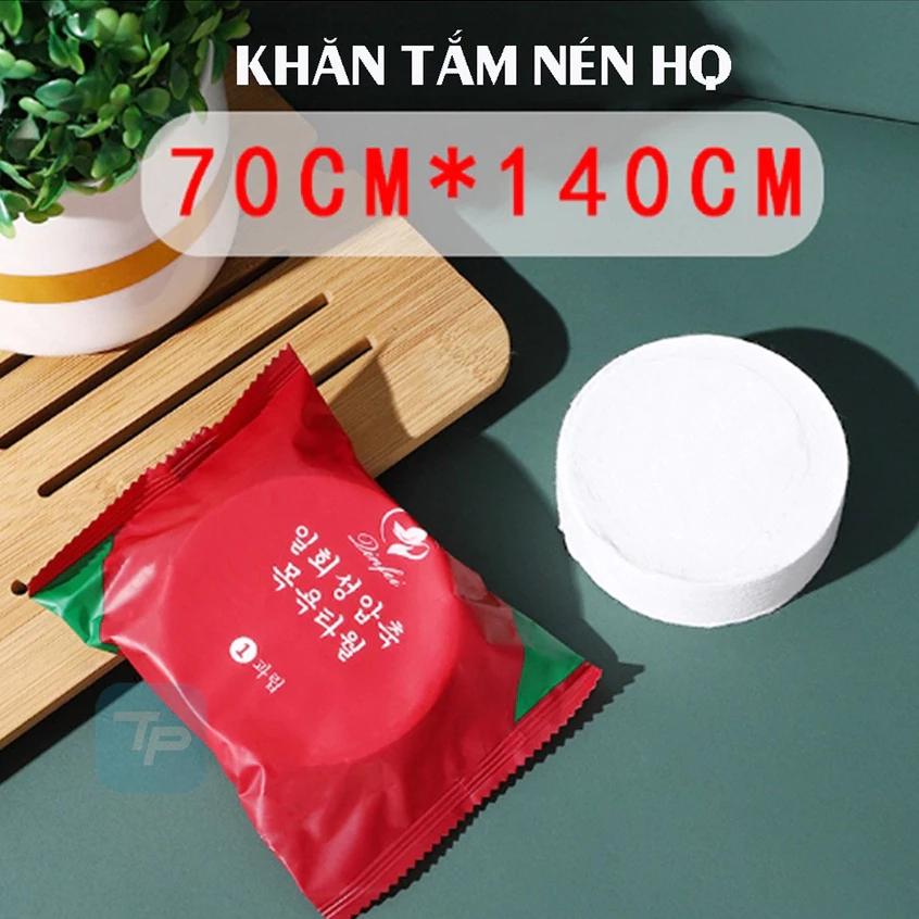 Khăn tắm nén dạng viên tiện dụng mang theo đi du lich, đi chơi dài 70x140cm siêu lớn