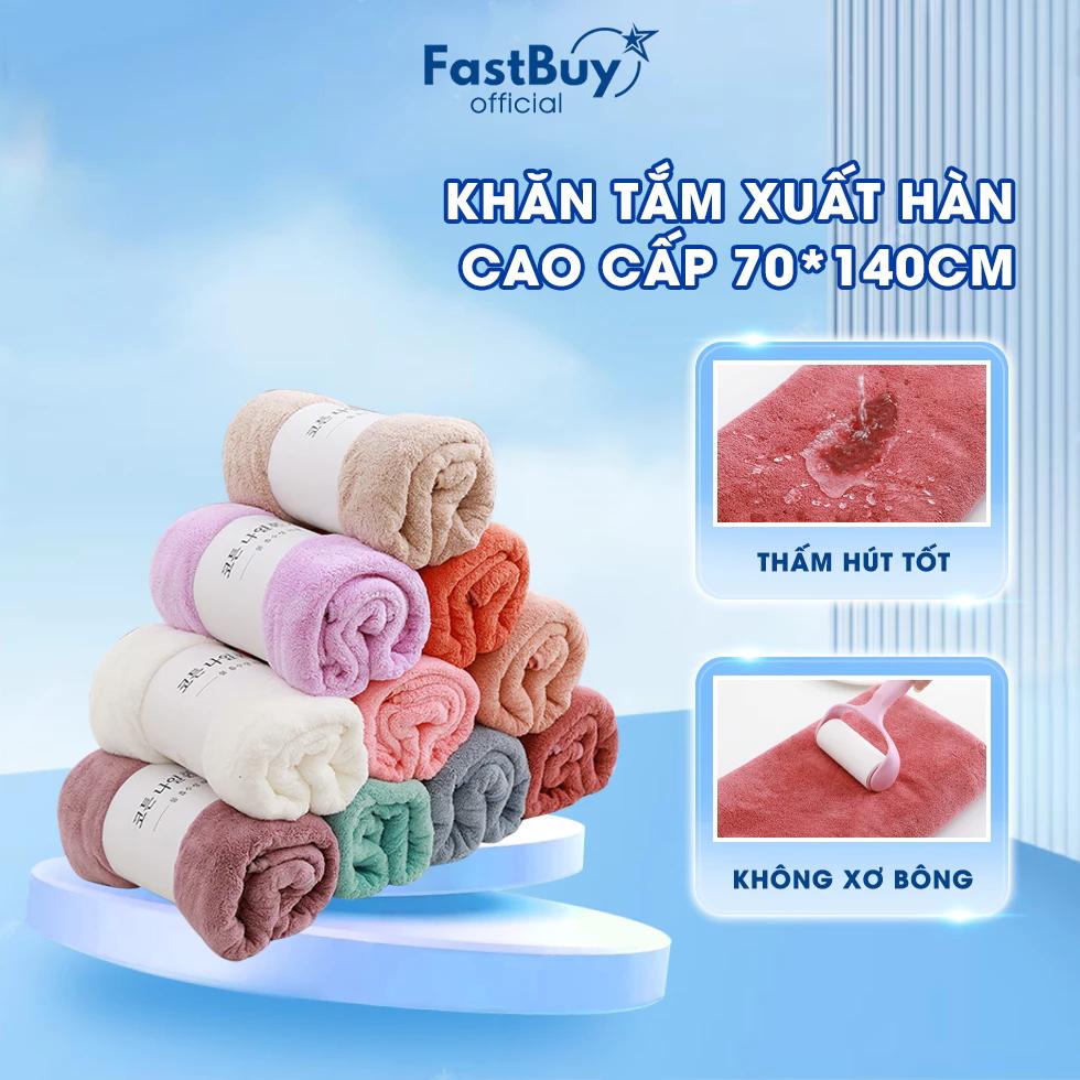 Khăn Tắm Xuất Hàn Quốc Cao Cấp, Size Lớn 70x140cm, Chất Liệu Sợi Bông Siêu Mềm Mịn Không Gây Tổn Hại Đến Da