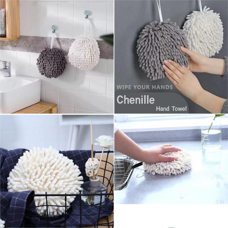 Khăn tay đầy màu sắc Khăn lau nhà bếp Chenille mềm Khăn lau tay sang trọng thời trang