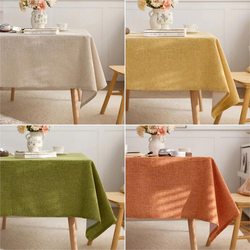 Khăn trải bàn ăn màu trơn Khăn trải bàn bằng vải lanh Cotton mềm Vỏ bảo vệ thiết bị
