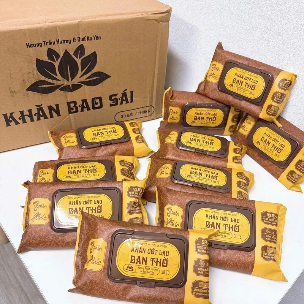 Khăn Ướt Lau Ban Thờ 30 tờ , Khăn Ướt Bao Sái Ban Thờ Hương Thơm Tự Nhiên
