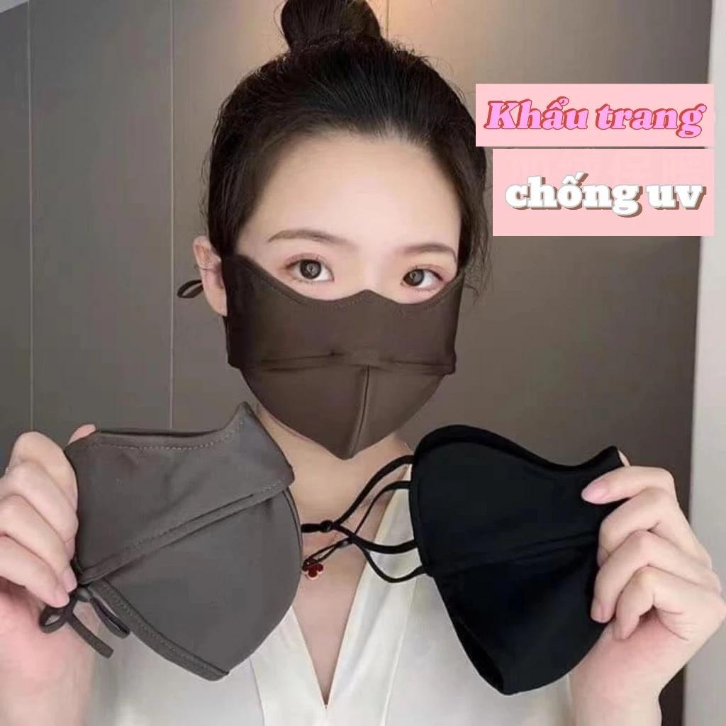 Khẩu Trang 5D Vải Kháng Khuẩn Đẹp Dày 3 Lớp Chống Nắng Chống Tia UV Giữ Ấm Điều Chỉnh Dây Đeo