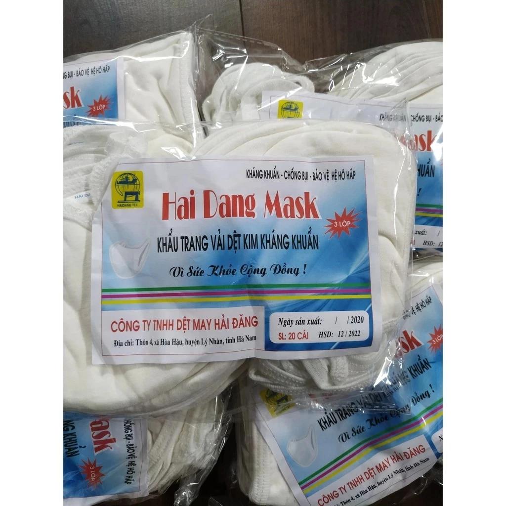 Khẩu trang vải dệt kim 3 lớp kháng khuẩn Hai Dang Mask chống bụi mịn, bảo vệ hô hấp