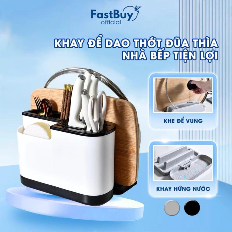 Khay Để Dao Thớt ,Hộp Ống Đựng Đũa Muỗng Kết Hợp Giá Để Úp Thớt Nắp Vung Để Đồ Nhà Bếp