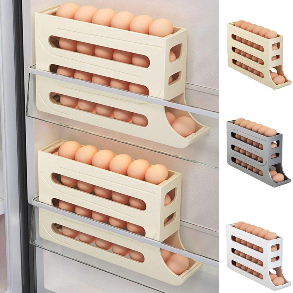 Khay Đựng Trứng 4 Tầng Lăn Tự Động - Khay Đựng Trứng Tủ Lạnh