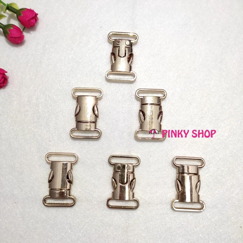 Khoá túi xách màu bạc ánh vàng, khoá gài sập phụ kiện ba lô túi xách thời trang Pinky Shop mã KGTX1