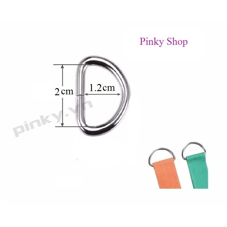 Khoen D móc chữ D màu bạc 2cm phụ kiện làm túi xách và đồ handmade Pinky Shop mã
