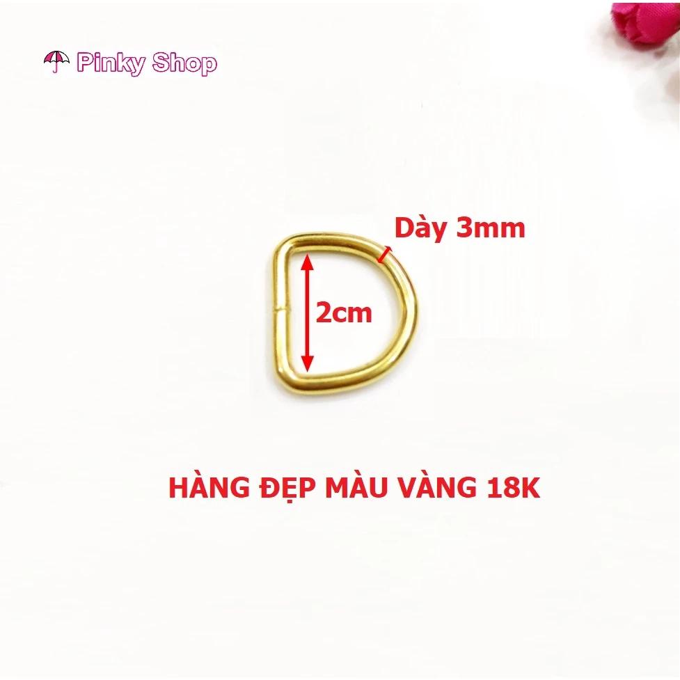 Khoen D, móc chữ D màu vàng 2cm [HÀNG ĐẸP] [FREE SHIP] làm phụ kiện balo túi xách, handmade Pinky Shop