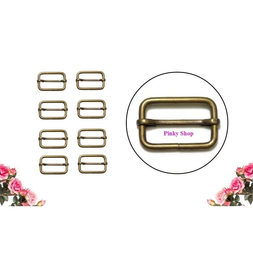 Khoen tăng giảm chữ nhật 3,5cm màu đồng làm phụ kiện chỉnh dây túi xách, balô