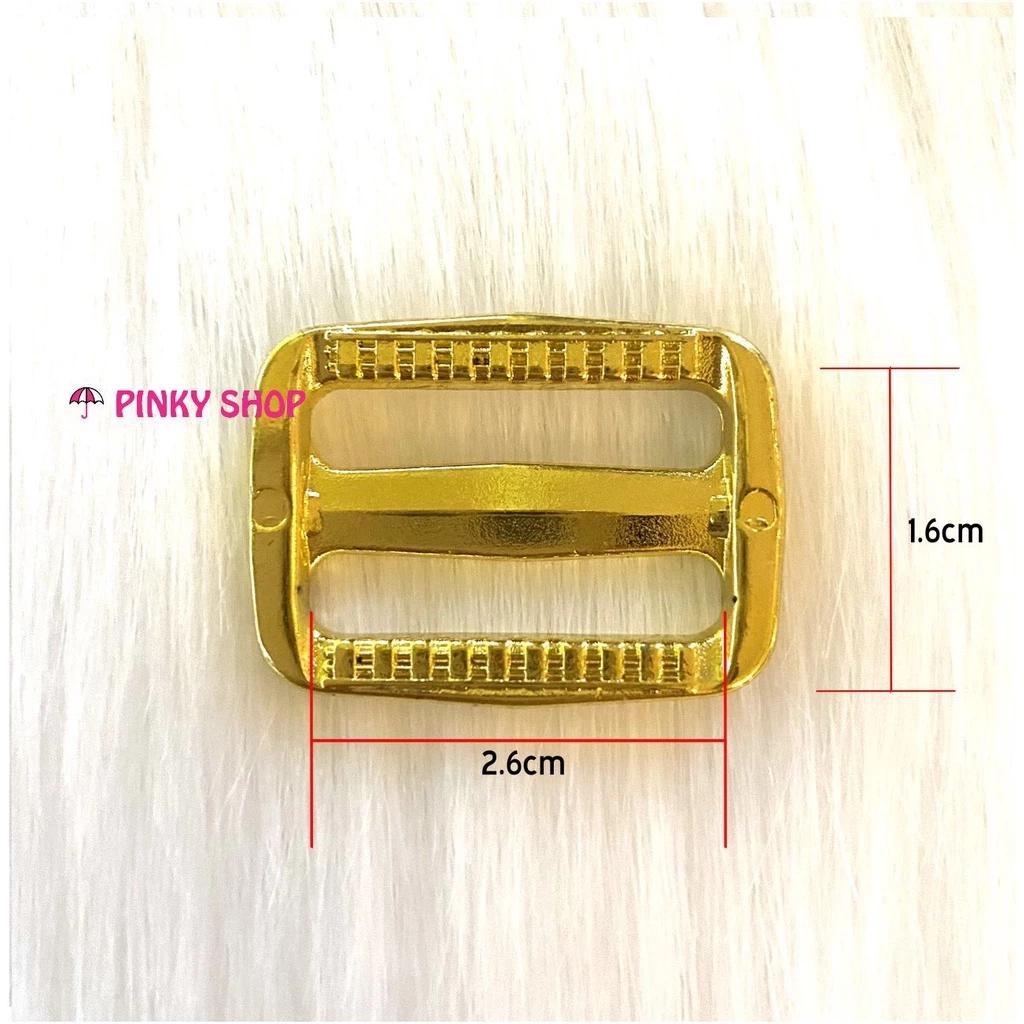 Khoen tăng giảm chữ nhật, tăng đô điều chỉnh 2.6cm màu vàng, phụ kiệndây đeo túi xách balô Pinky Shop mã KTGV1