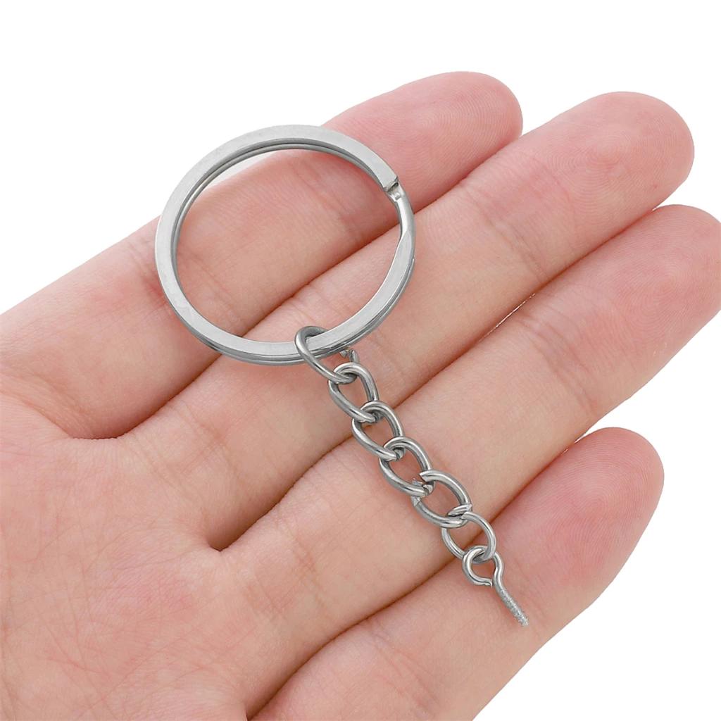 Khoen vòng tròn móc treo chìa khoá nhỏ, phôi túi xách handmade, thủ công kim loại có gắn đinh ghim xoắn ốc