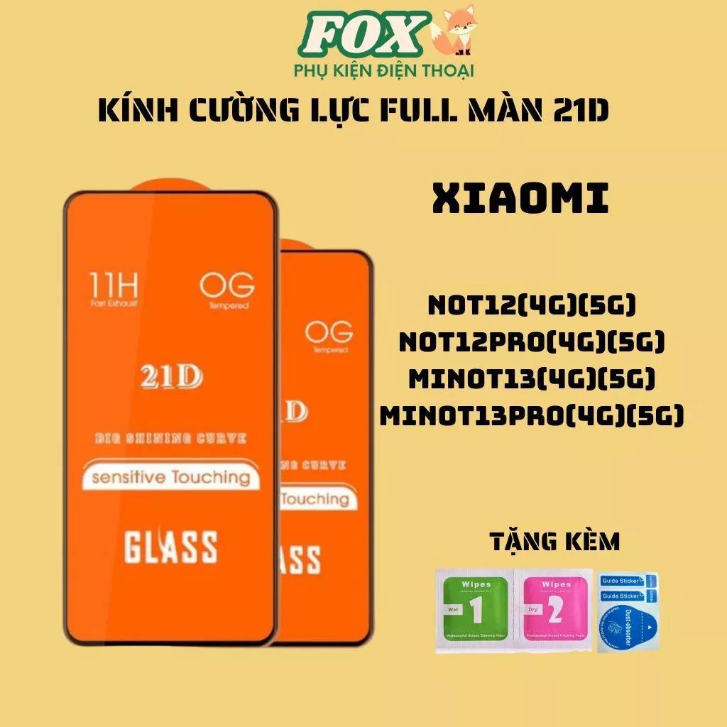 Kính cường lực 21D Xiaomi redmi not12 not12pro not13 not13pro / (4g)(5g) cảm ứng siêu mượt