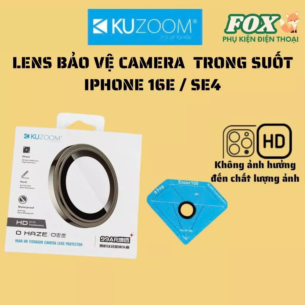 Kính Cường lực Camera Lens Kuzoom Chính Hãng cho iPhone 16E / SE4