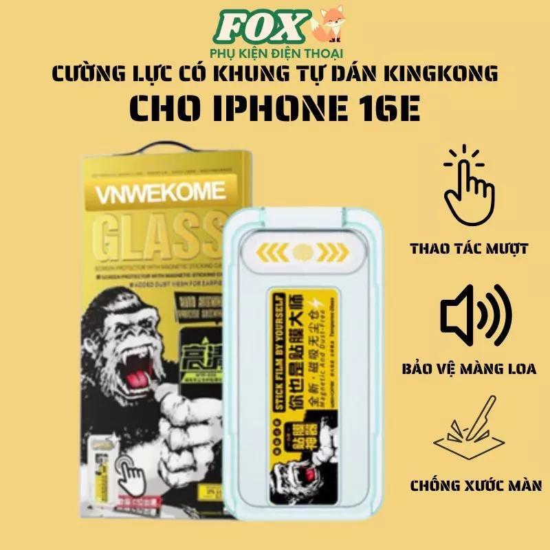 Kính cường lực có khung tự dán Kingkong trong suốt và chống nhìn trộm IPhone 16E