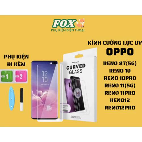 Kính cường lực keo UV Reno8t(5g) reno10(5g) ren10pro reno11 reno11pro reno12 reno12pro