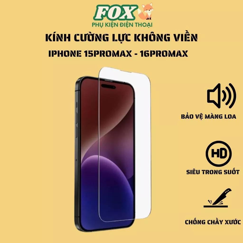 Kính cường lực không viền vô cực trong suốt cho IPhone 16promax 15promax