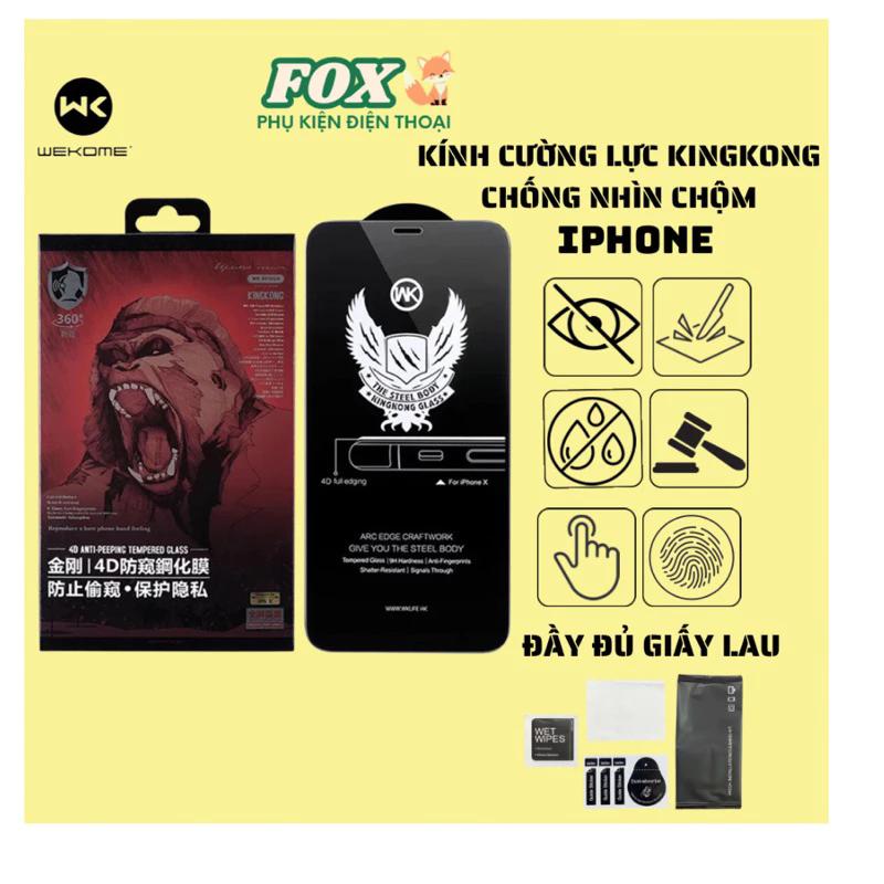 Kính cường lực Kingkong chống nhìn trộm dành cho IPhone 7 đến 16Promax