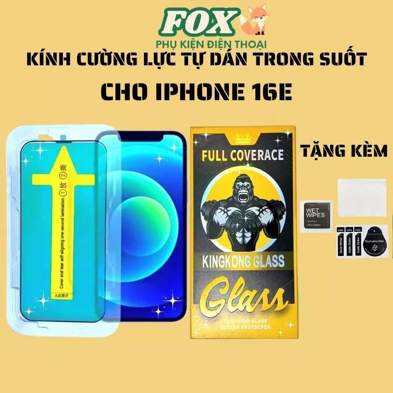Kính cường lực tự dán Kingkong trong suốt cho IPhone 16E - Bảo vệ màng loa - cảm ứng mượt