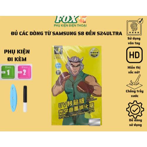 Kính cường lực UV cảm biến vân tay mượt cho samsung đủ đời s8 đến s24ultra