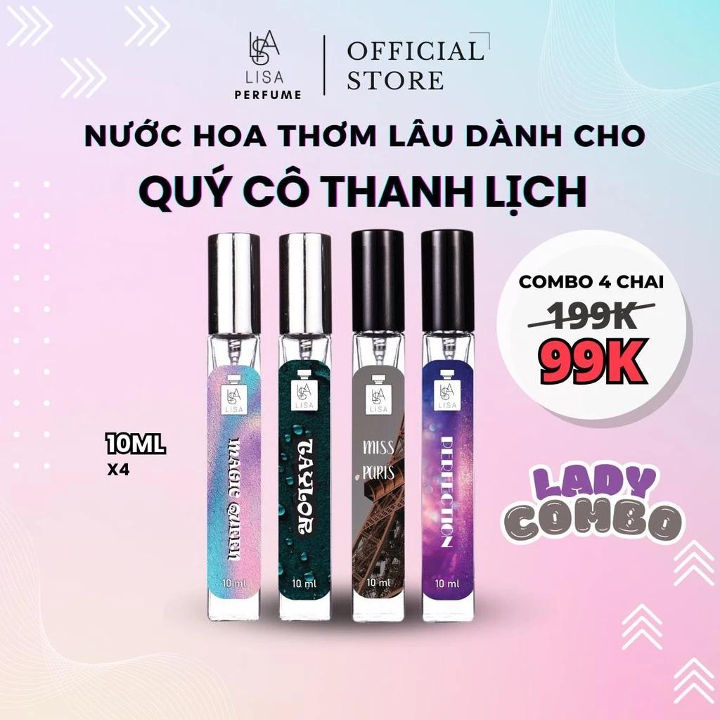 【LADY COMBO】COMBO Nước Hoa Nữ 10ML DÀNH CHO CÁC QUÝ CÔ MAGIC QUEEN - TAYLOR - MISS PARIS - PERFECTION. 4 CHAI CHỈ 99K
