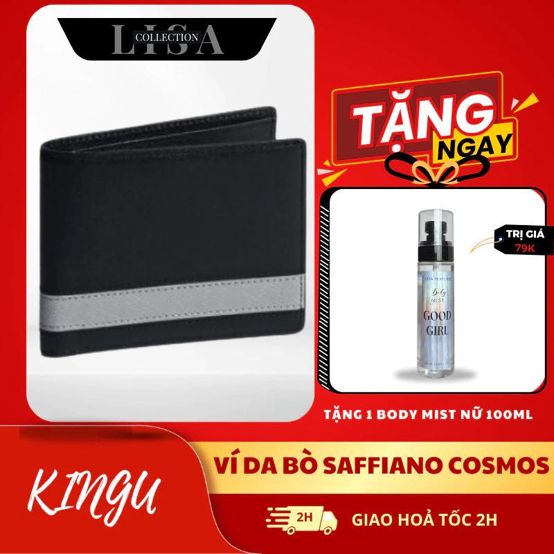 LISAPERFUM CHÍNH HÃNG Ví Nam Gập Đôi Da tặng Body Mist 100ml Nam/Nữ Saffiano Vintage Wallet Nhung
