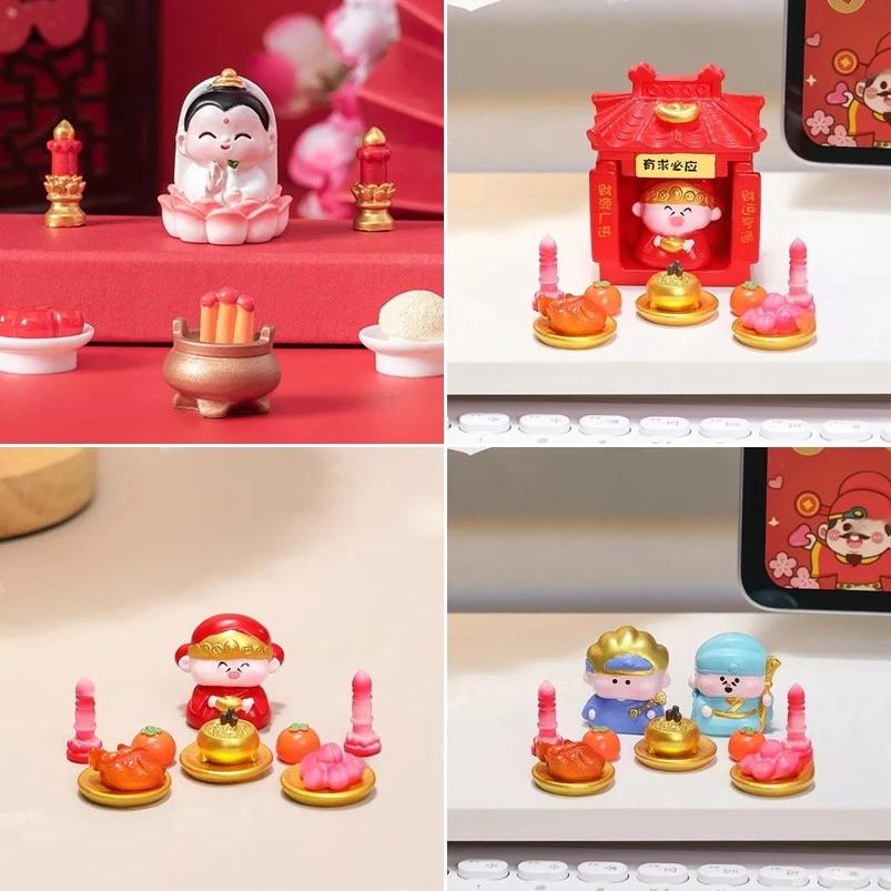 Lucky God Of Wealth Trang trí năm mới Đồ trang trí giàu có thu nhỏ dễ thương Trang trí nội thất
