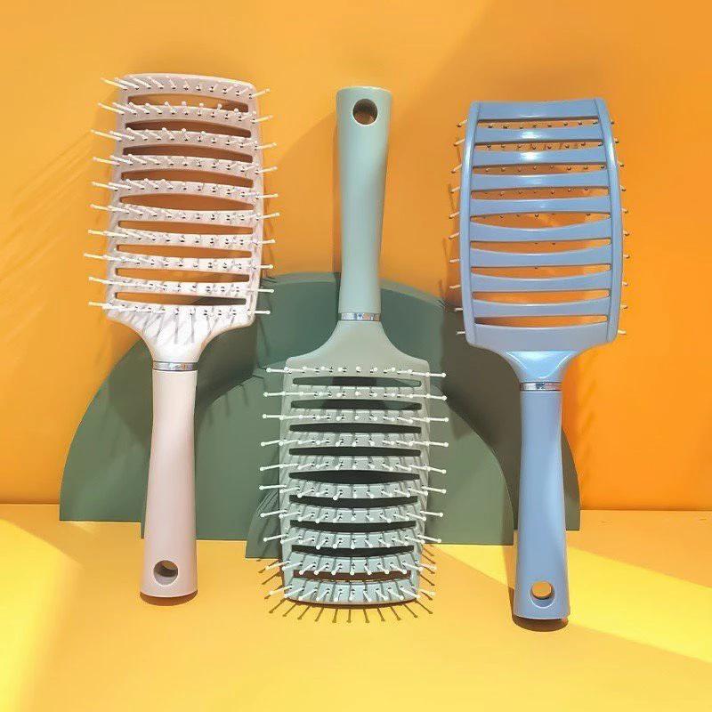 Lược bán nguyệt gỡ rối làm phồng tóc giảm rụng tóc, lược massage da đầu bằng nhựa
